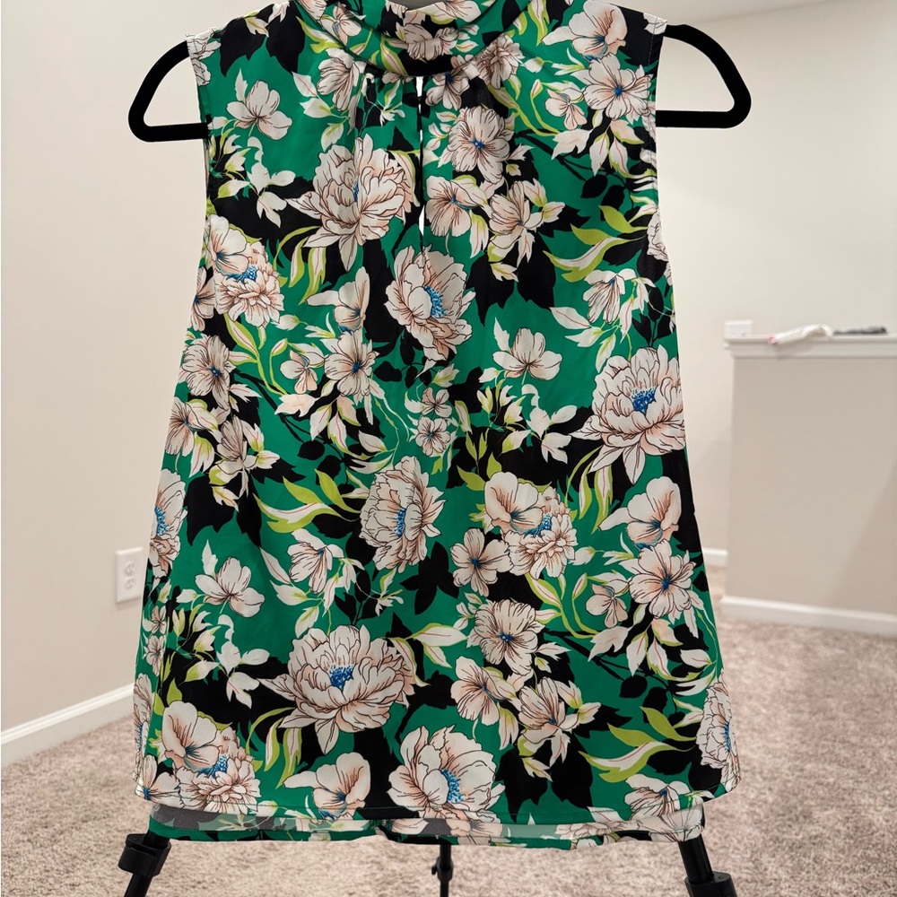 Floral Sleeveless Blouse | Gorgeous Colors | Medium | Worn Once